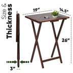 PJ Wood Table de service pliante pour télévision, en chêne miel (Lot de 8)