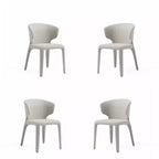 Lot de 4 chaises de salle à manger modernes en tweed tressé Conrad - Manhattan Comfort