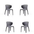 Lot de 4 chaises de salle à manger modernes en tweed tressé Conrad - Manhattan Comfort