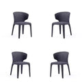 Lot de 4 chaises de salle à manger modernes en tweed tressé Conrad - Manhattan Comfort