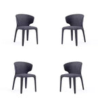 Lot de 4 chaises de salle à manger modernes en tweed tressé Conrad - Manhattan Comfort