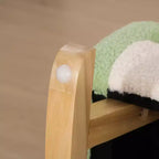 Canapé pour enfants Qaba, Fauteuil à bascule pour tout-petits avec cadre en bois massif, Tissu polaire en fausse fourrure d'agneau pour crèche, maternelle, salle de jeux, chambre à coucher