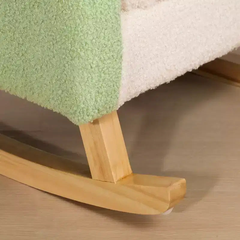 Canapé pour enfants Qaba, Fauteuil à bascule pour tout-petits avec cadre en bois massif, Tissu polaire en fausse fourrure d'agneau pour crèche, maternelle, salle de jeux, chambre à coucher