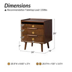 Table de chevet Janet 3 tiroirs avec station de charge | KARAT HOME
