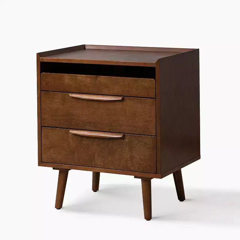 Table de chevet Janet 3 tiroirs avec station de charge | KARAT HOME