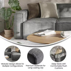 Flash Furniture Bridgetown, Canapé modulaire de luxe, Côté gauche avec accoudoir