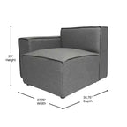 Flash Furniture Bridgetown, Canapé modulaire de luxe, Côté gauche avec accoudoir