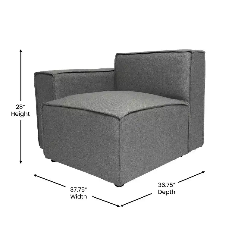 Flash Furniture Bridgetown, Canapé modulaire de luxe, Côté gauche avec accoudoir