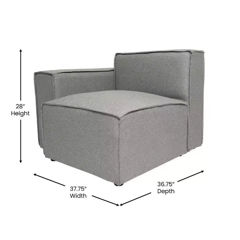Flash Furniture Bridgetown, Canapé modulaire de luxe, Côté gauche avec accoudoir