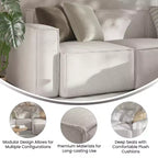 Flash Furniture Bridgetown, Canapé modulaire de luxe, Côté gauche avec accoudoir