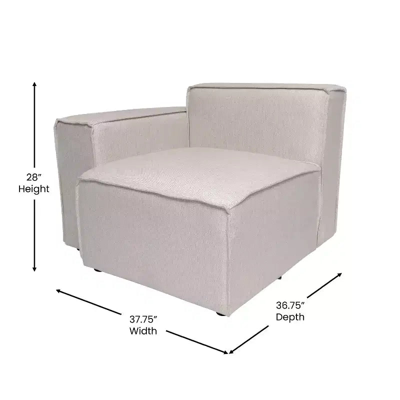 Flash Furniture Bridgetown, Canapé modulaire de luxe, Côté gauche avec accoudoir