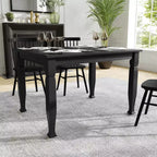 Flash Furniture Grace Table de salle à manger en bois massif avec pieds en bois tournés, Table rectangulaire en bois robuste de qualité commerciale pour 4 personnes