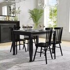 Flash Furniture Grace Table de salle à manger en bois massif avec pieds en bois tournés, Table rectangulaire en bois robuste de qualité commerciale pour 4 personnes