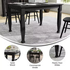 Flash Furniture Grace Table de salle à manger en bois massif avec pieds en bois tournés, Table rectangulaire en bois robuste de qualité commerciale pour 4 personnes