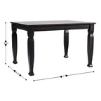 Flash Furniture Grace Table de salle à manger en bois massif avec pieds en bois tournés, Table rectangulaire en bois robuste de qualité commerciale pour 4 personnes