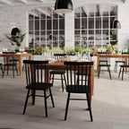 Flash Furniture Grace Table de salle à manger en bois massif avec pieds en bois tournés, Table rectangulaire en bois robuste de qualité commerciale pour 4 personnes