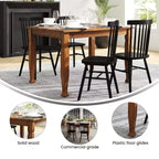 Flash Furniture Grace Table de salle à manger en bois massif avec pieds en bois tournés, Table rectangulaire en bois robuste de qualité commerciale pour 4 personnes