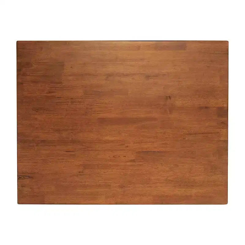 Flash Furniture Grace Table de salle à manger en bois massif avec pieds en bois tournés, Table rectangulaire en bois robuste de qualité commerciale pour 4 personnes