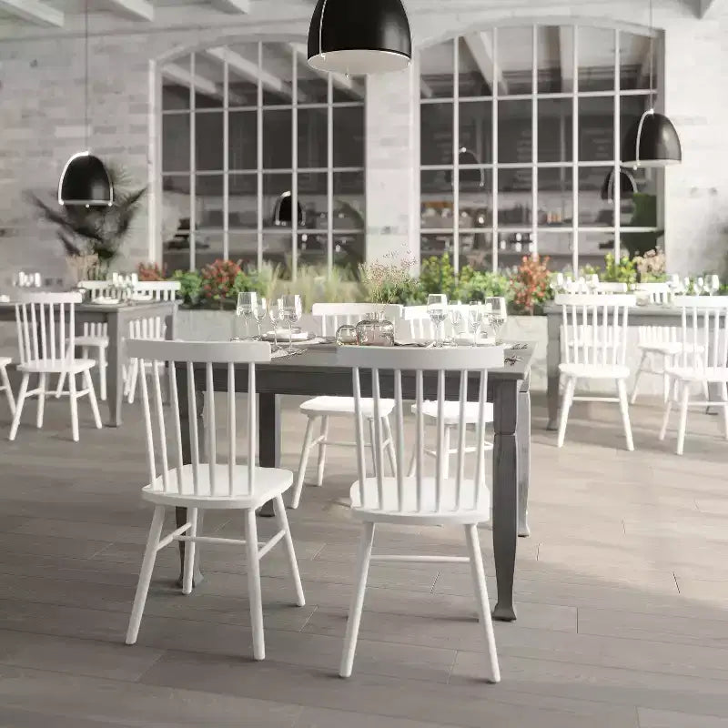 Flash Furniture Grace Table de salle à manger en bois massif avec pieds en bois tournés, Table rectangulaire en bois robuste de qualité commerciale pour 4 personnes
