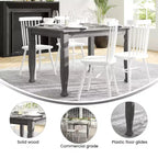 Flash Furniture Grace Table de salle à manger en bois massif avec pieds en bois tournés, Table rectangulaire en bois robuste de qualité commerciale pour 4 personnes