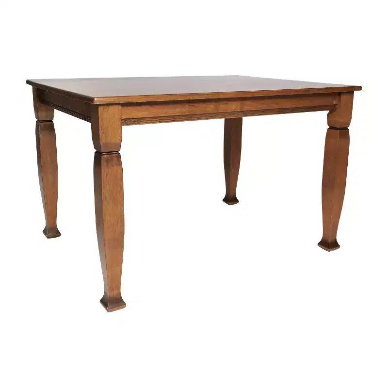 Flash Furniture Grace Table de salle à manger en bois massif avec pieds en bois tournés, Table rectangulaire en bois robuste de qualité commerciale pour 4 personnes
