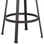 Elm Lane Clifton Tabouret de bar pivotant en métal bronze marron 75 cm de haut, siège en bois réglable industriel avec dossier et repose-pieds pour comptoir de cuisine