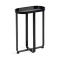 Kate and Laurel Zabel Oval Metal Side Table, 17x9x24, Black