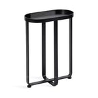Kate and Laurel Zabel Oval Metal Side Table, 17x9x24, Black