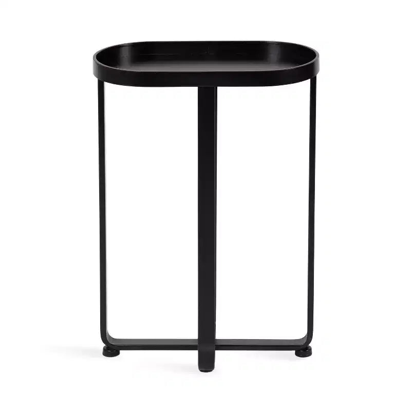 Table d'appoint ovale en métal Kate and Laurel Zabel, 17x9x24, noir