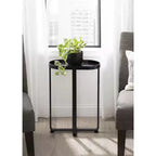 Table d'appoint ovale en métal Kate and Laurel Zabel, 17x9x24, noir