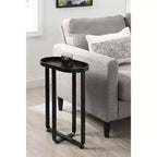 Table d'appoint ovale en métal Kate and Laurel Zabel, 17x9x24, noir