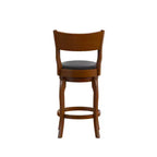 Tabouret de bar pivotant Flash Furniture Nichola de qualité commerciale, dossier ouvert classique, hauteur comptoir de bar avec cadre en bois cintré et assise rembourrée et capitonnée