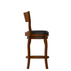 Tabouret de bar pivotant Flash Furniture Nichola de qualité commerciale, dossier ouvert classique, hauteur comptoir de bar avec cadre en bois cintré et assise rembourrée et capitonnée