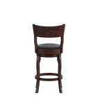 Tabouret de bar pivotant Flash Furniture Nichola de qualité commerciale, dossier ouvert classique, hauteur comptoir de bar avec cadre en bois cintré et assise rembourrée et capitonnée