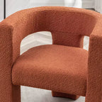 Fauteuil carré capitonné en bouclette, largeur 28 - Kinwell