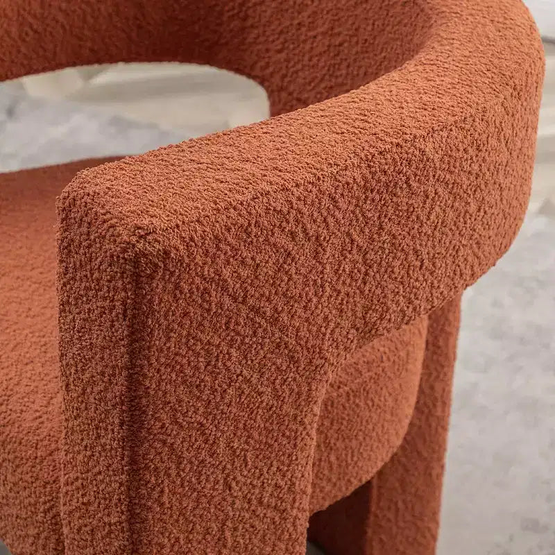 Fauteuil carré capitonné en bouclette, largeur 28 - Kinwell