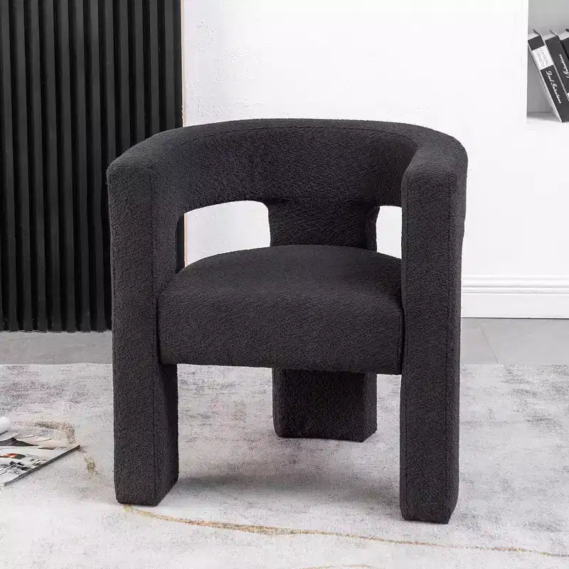 Fauteuil carré capitonné en bouclette, largeur 28 - Kinwell