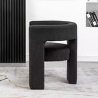 Fauteuil carré capitonné en bouclette, largeur 28 - Kinwell