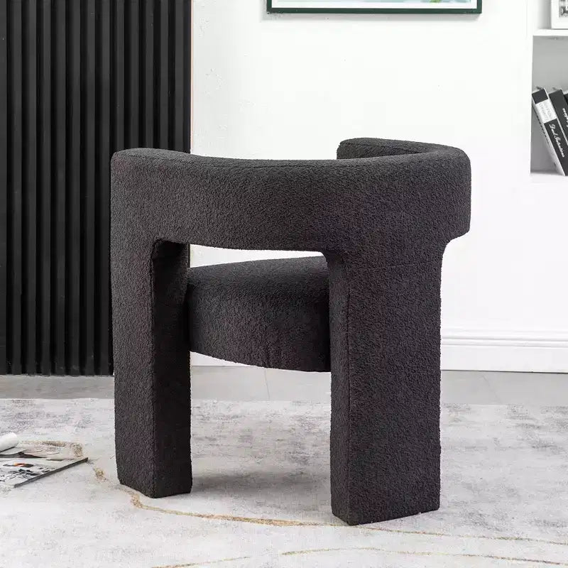 Fauteuil carré capitonné en bouclette, largeur 28 - Kinwell