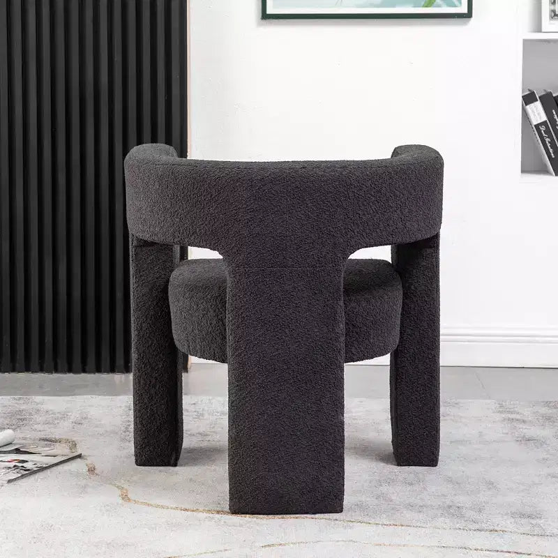 Fauteuil carré capitonné en bouclette, largeur 28 - Kinwell