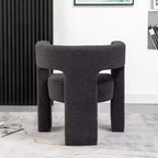 Fauteuil carré capitonné en bouclette, largeur 28 - Kinwell