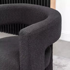 Fauteuil carré capitonné en bouclette, largeur 28 - Kinwell