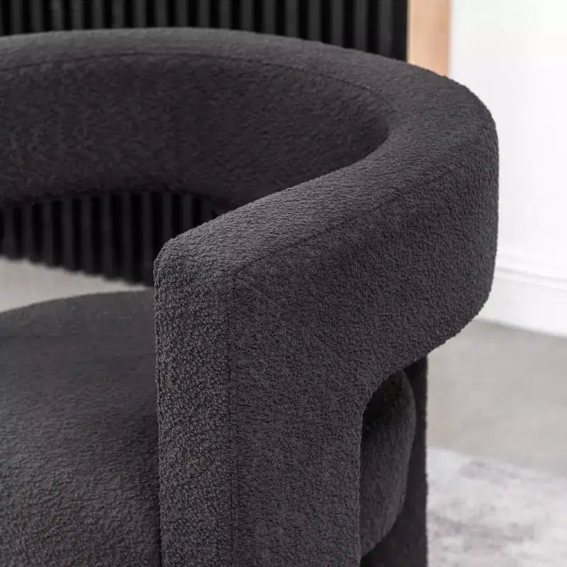 Fauteuil carré capitonné en bouclette, largeur 28 - Kinwell