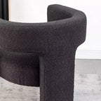 Fauteuil carré capitonné en bouclette, largeur 28 - Kinwell