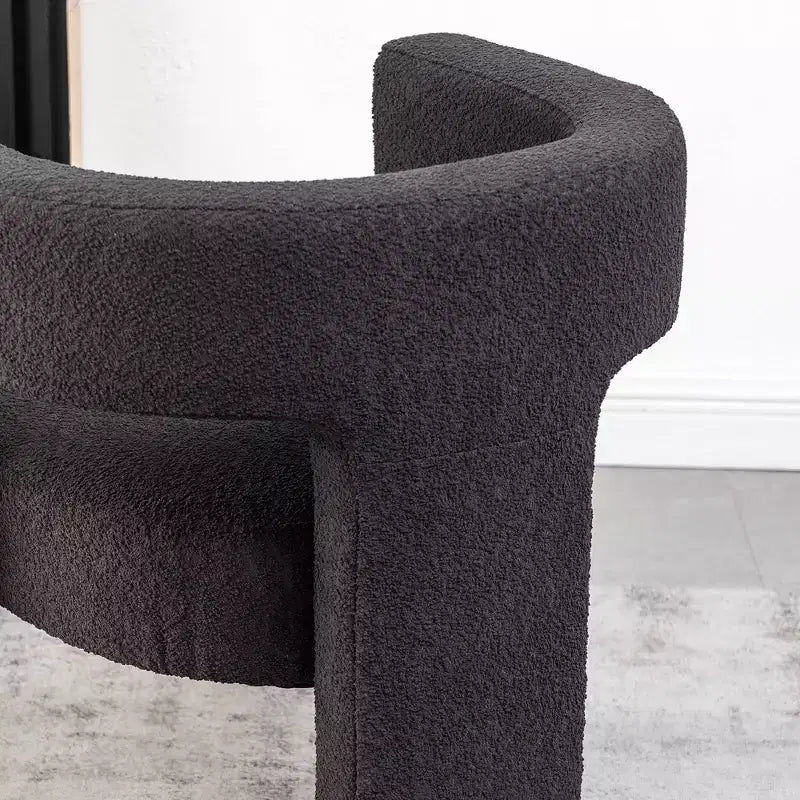 Fauteuil carré capitonné en bouclette, largeur 28 - Kinwell