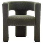 Fauteuil carré capitonné en bouclette, largeur 28 - Kinwell