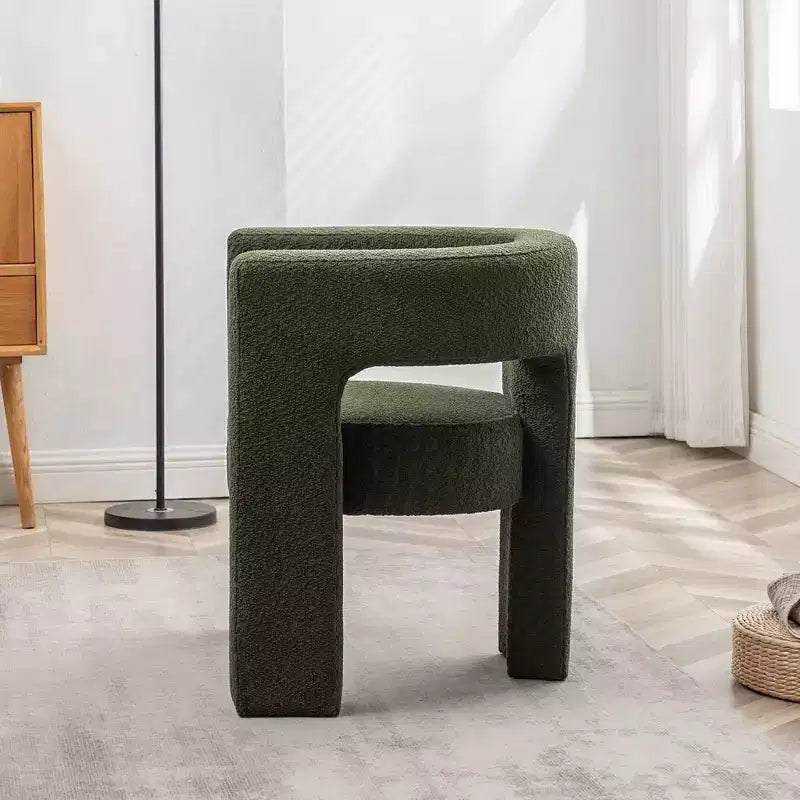 Fauteuil carré capitonné en bouclette, largeur 28 - Kinwell