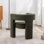 Fauteuil carré capitonné en bouclette, largeur 28 - Kinwell