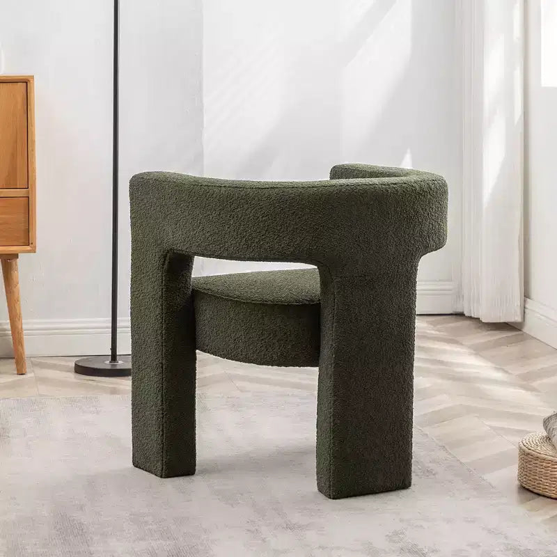 Fauteuil carré capitonné en bouclette, largeur 28 - Kinwell