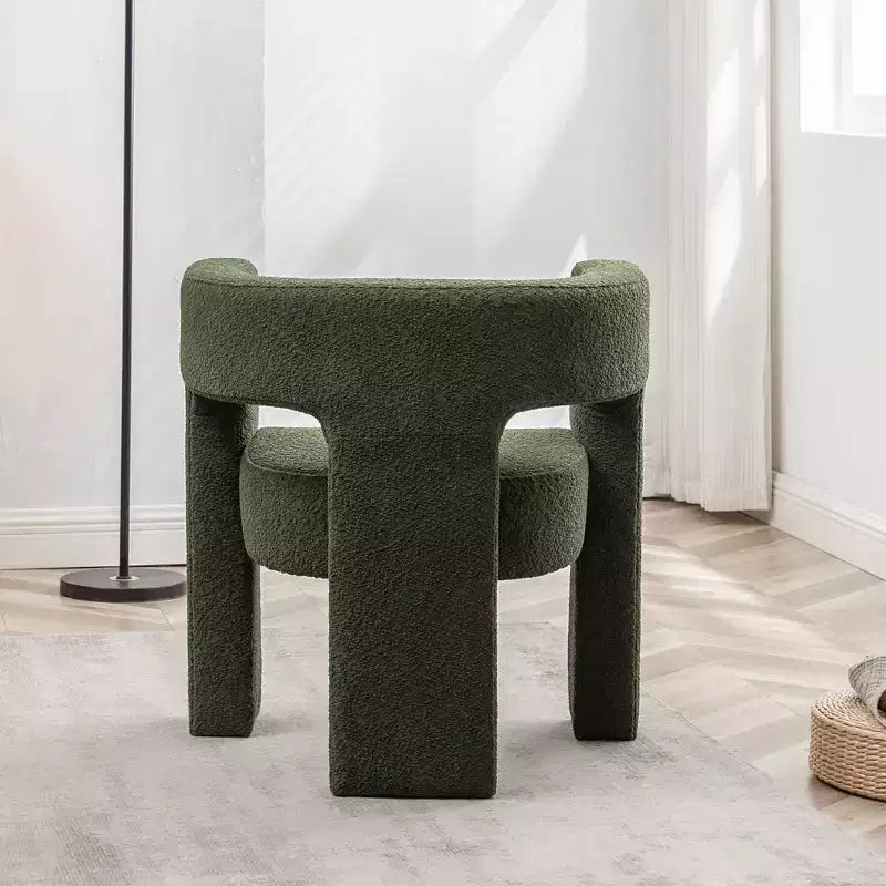 Fauteuil carré capitonné en bouclette, largeur 28 - Kinwell